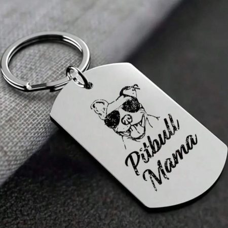 Pitbull Mama Keyring