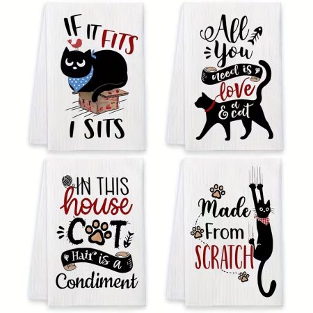 4 Piece Kitchen Towel - Cats