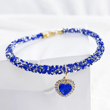 Blue Rhinestone Necklace