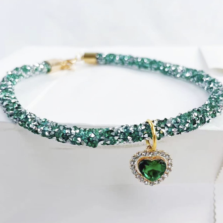 Green Rhinestone Necklace