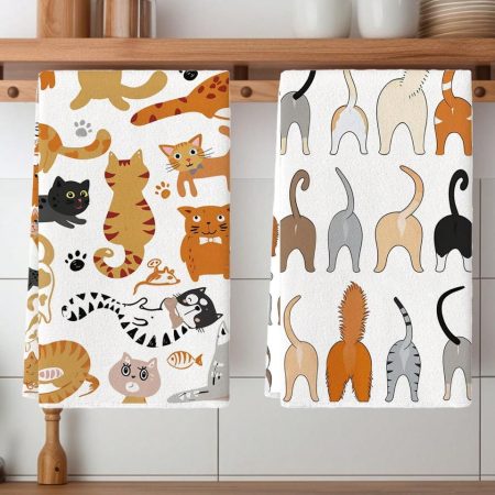 2 Piece Kitchen Towel - Cats